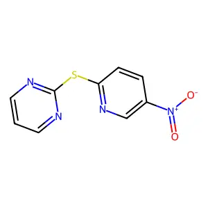 Pyrimidine, 2-((5-nitro-2-pyridinyl)thio)- structure