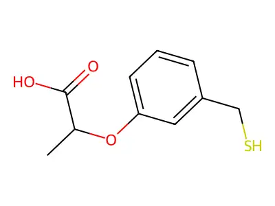 2-(3-(Mercaptomethyl)phenoxy)propionic acid structure