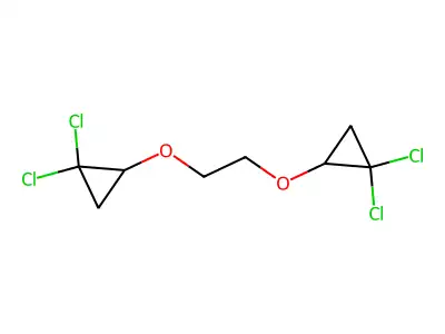 Cyclopropane, 1,1'-(1,2-ethanediylbis(oxy))bis(2,2-dichloro- structure