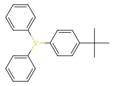 [4-(1,1-Dimethylethyl)phenyl]diphenylsulfonium structure