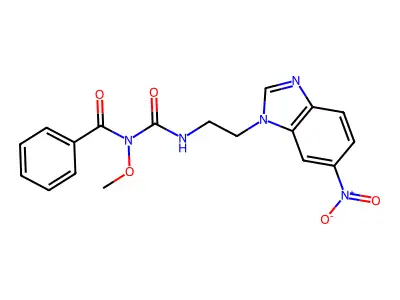 Benzamide, p-methoxy-N-(((2-(6-nitro-1H-benzimidazol-1-yl)ethyl)amino)carbonyl)- structure
