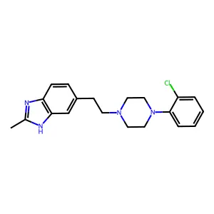 6-[2-[4-(2-chlorophenyl)piperazin-1-yl]ethyl]-2-methyl-1H-benzimidazole structure