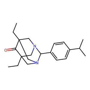 5,7-Diethyl-2-(4-isopropylphenyl)-1,3-diazatricyclo[3.3.1.1~3,7~]decan-6-one structure