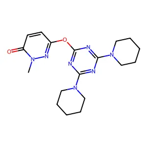 6-[[4,6-Di(piperidin-1-yl)-1,3,5-triazin-2-yl]oxy]-2-methylpyridazin-3-one structure