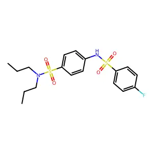 4-[(4-fluorophenyl)sulfonylamino]-N,N-dipropylbenzenesulfonamide structure