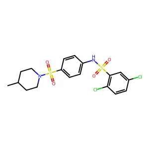 2,5-dichloro-N-[4-(4-methylpiperidin-1-yl)sulfonylphenyl]benzenesulfonamide structure
