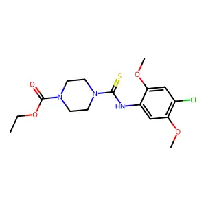 Ethyl 4-[(4-chloro-2,5-dimethoxyphenyl)carbamothioyl]piperazine-1-carboxylate structure