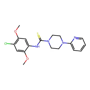 N-(4-chloro-2,5-dimethoxyphenyl)-4-pyridin-2-ylpiperazine-1-carbothioamide structure