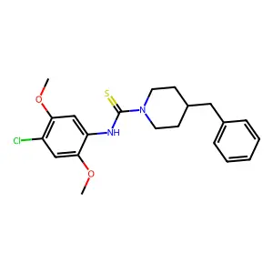 4-benzyl-N-(4-chloro-2,5-dimethoxyphenyl)piperidine-1-carbothioamide structure