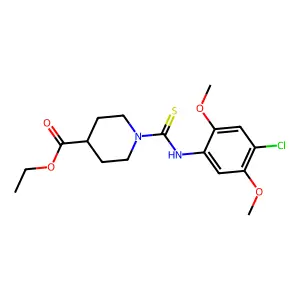 Ethyl 1-[(4-chloro-2,5-dimethoxyphenyl)carbamothioyl]piperidine-4-carboxylate structure