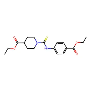 Ethyl 1-{[4-(ethoxycarbonyl)anilino]carbothioyl}-4-piperidinecarboxylate structure