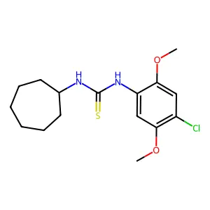 N-(4-chloro-2,5-dimethoxyphenyl)-N'-cycloheptylthiourea structure