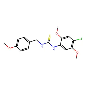N-(4-chloro-2,5-dimethoxyphenyl)-N'-(4-methoxybenzyl)thiourea structure