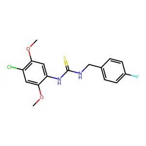 N-(4-chloro-2,5-dimethoxyphenyl)-N'-(4-fluorobenzyl)thiourea structure