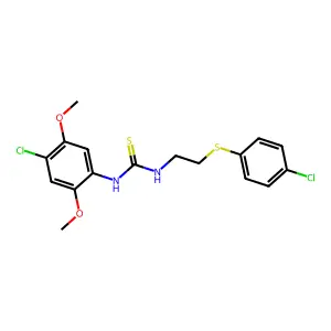 1-(4-Chloro-2,5-dimethoxyphenyl)-3-[2-(4-chlorophenyl)sulfanylethyl]thiourea structure
