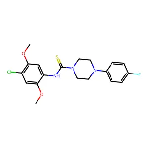 N-(4-chloro-2,5-dimethoxyphenyl)-4-(4-fluorophenyl)piperazine-1-carbothioamide structure