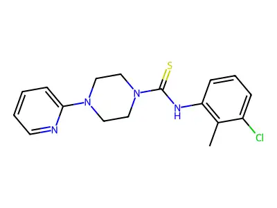 N-(3-chloro-2-methylphenyl)-4-(2-pyridinyl)-1-piperazinecarbothioamide structure