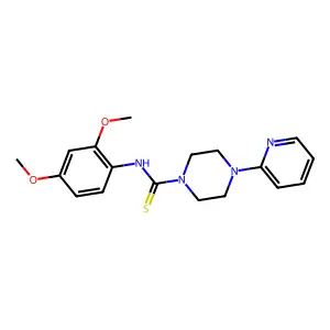 N-(2,4-dimethoxyphenyl)-4-pyridin-2-ylpiperazine-1-carbothioamide structure