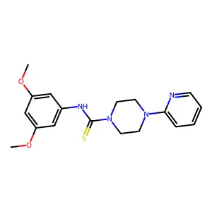 N-(3,5-dimethoxyphenyl)-4-(2-pyridinyl)-1-piperazinecarbothioamide structure