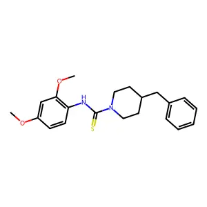 4-benzyl-N-(2,4-dimethoxyphenyl)piperidine-1-carbothioamide structure