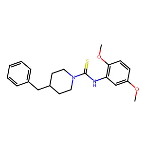 4-benzyl-N-(2,5-dimethoxyphenyl)piperidine-1-carbothioamide structure