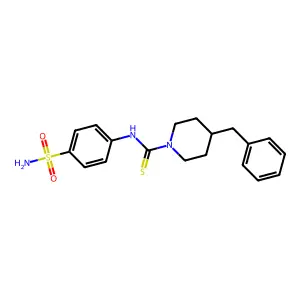 4-benzyl-N-(4-sulfamoylphenyl)piperidine-1-carbothioamide structure
