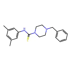 4-benzyl-N-(3,5-dimethylphenyl)piperazine-1-carbothioamide structure