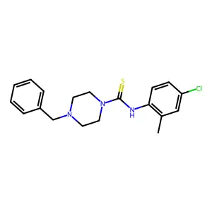 4-benzyl-N-(4-chloro-2-methylphenyl)piperazine-1-carbothioamide structure