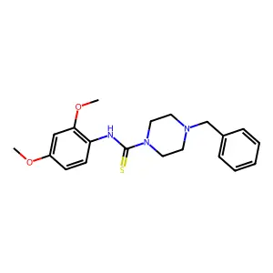 4-benzyl-N-(2,4-dimethoxyphenyl)piperazine-1-carbothioamide structure