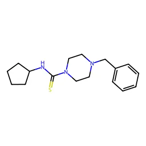 4-benzyl-N-cyclopentylpiperazine-1-carbothioamide structure
