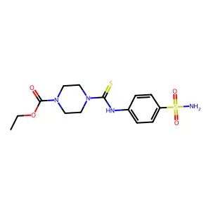 Ethyl 4-[(4-sulfamoylphenyl)carbamothioyl]piperazine-1-carboxylate structure