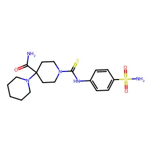 4-Piperidin-1-yl-1-[(4-sulfamoylphenyl)carbamothioyl]piperidine-4-carboxamide structure