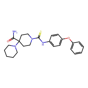 1-[(4-Phenoxyphenyl)carbamothioyl]-4-piperidin-1-ylpiperidine-4-carboxamide structure