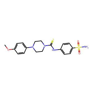 4-(4-methoxyphenyl)-N-(4-sulfamoylphenyl)piperazine-1-carbothioamide structure