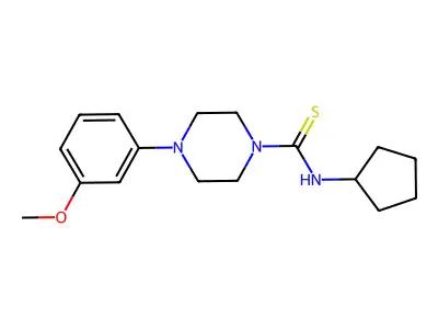 N-cyclopentyl-4-(3-methoxyphenyl)piperazine-1-carbothioamide structure