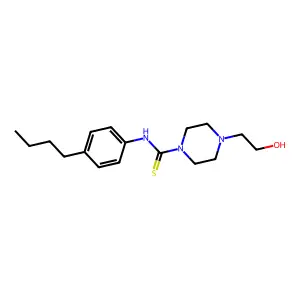N-(4-butylphenyl)-4-(2-hydroxyethyl)piperazine-1-carbothioamide structure