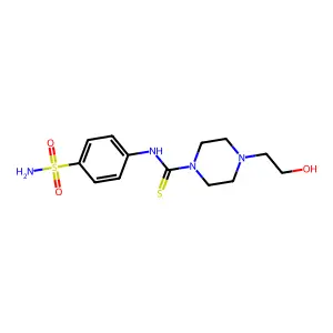 4-(2-hydroxyethyl)-N-(4-sulfamoylphenyl)piperazine-1-carbothioamide structure