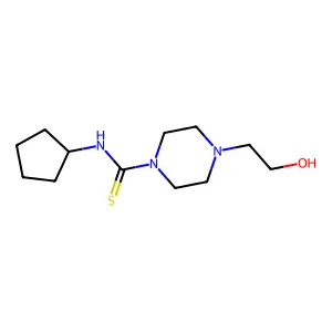 N-cyclopentyl-4-(2-hydroxyethyl)piperazine-1-carbothioamide structure