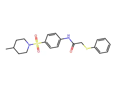 N-[4-(4-methylpiperidin-1-yl)sulfonylphenyl]-2-phenylsulfanylacetamide structure