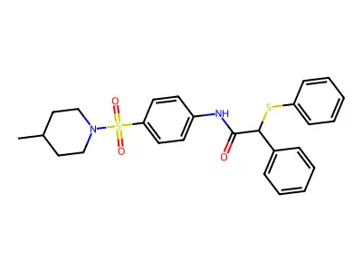 N-[4-(4-methylpiperidin-1-yl)sulfonylphenyl]-2-phenyl-2-phenylsulfanylacetamide structure