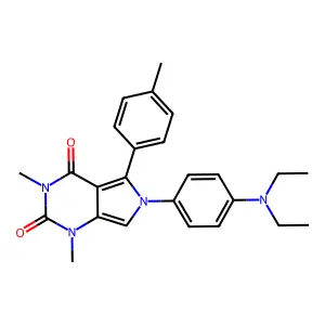 6-[4-(diethylamino)phenyl]-1,3-dimethyl-5-(4-methylphenyl)-1H-pyrrolo[3,4-d]pyrimidine-2,4(3H,6H)-dione structure