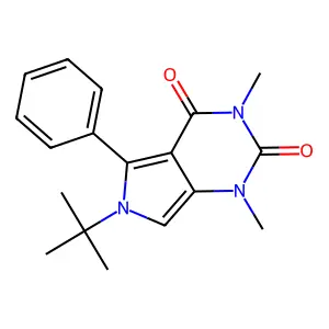 6-tert-butyl-1,3-dimethyl-5-phenyl-1H-pyrrolo[3,4-d]pyrimidine-2,4(3H,6H)-dione structure