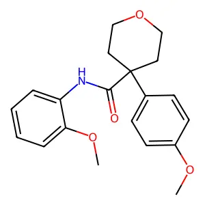N-(2-methoxyphenyl)-4-(4-methoxyphenyl)oxane-4-carboxamide structure