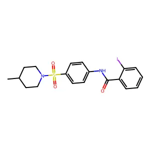 2-iodo-N-[4-(4-methylpiperidin-1-yl)sulfonylphenyl]benzamide structure