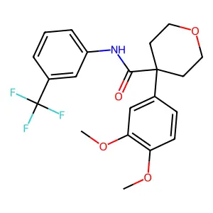 4-(3,4-dimethoxyphenyl)-N-[3-(trifluoromethyl)phenyl]oxane-4-carboxamide structure