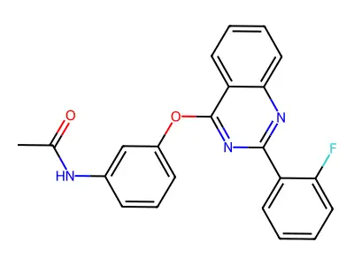 N-[3-[2-(2-fluorophenyl)quinazolin-4-yl]oxyphenyl]acetamide structure