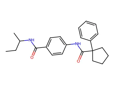 N-butan-2-yl-4-[(1-phenylcyclopentanecarbonyl)amino]benzamide structure