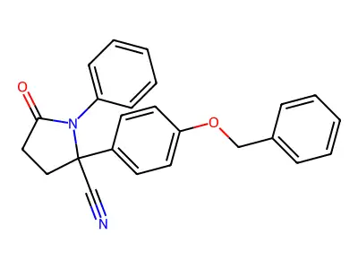 5-Oxo-1-phenyl-2-(4-phenylmethoxyphenyl)pyrrolidine-2-carbonitrile structure
