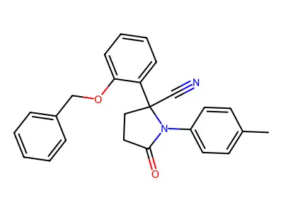 1-(4-Methylphenyl)-5-oxo-2-(2-phenylmethoxyphenyl)pyrrolidine-2-carbonitrile structure