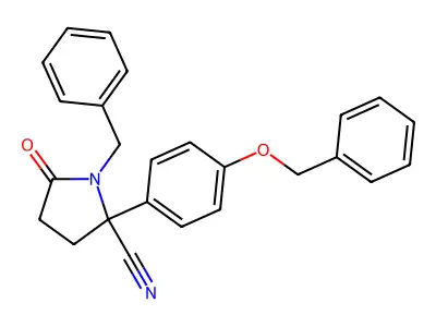1-Benzyl-5-oxo-2-(4-phenylmethoxyphenyl)pyrrolidine-2-carbonitrile structure